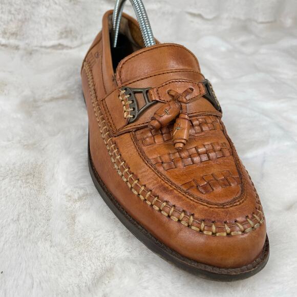 ?FELFI Leather Woven Buckle Tassel Slip On Loafers Preppy Dress Shoes Men’s 8 main image 7